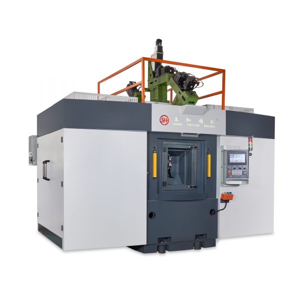 十二轴水车式三方向伺服搪孔/展槽/攻牙多工位数控组合机床