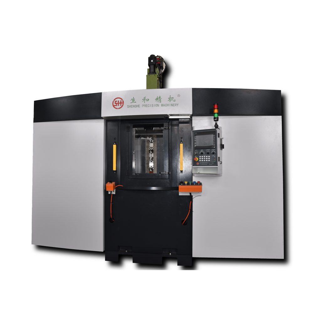 七轴水车式伺服三方向搪孔攻牙 展斜面专用机